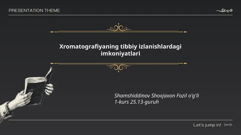 Xromatografiyaning tibbiy izlanishlardagi imkoniyatlari