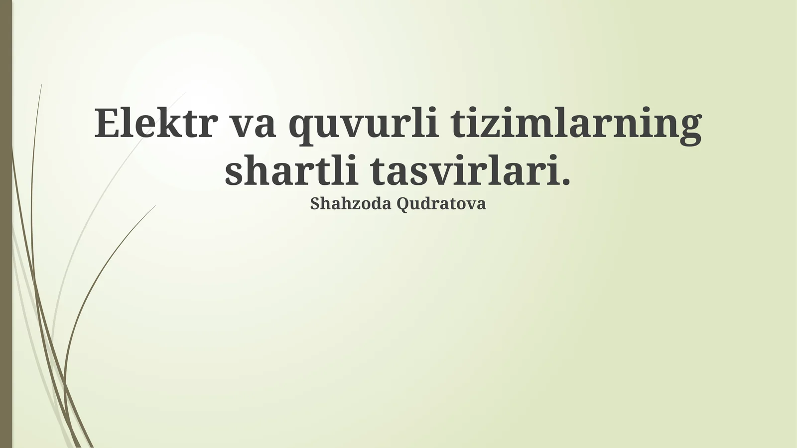 Elektr va quvurli tizimlarning shartli tasvirlari