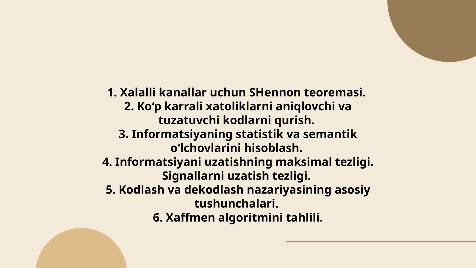Xalalli kanallar uchun SHennon teoremasi