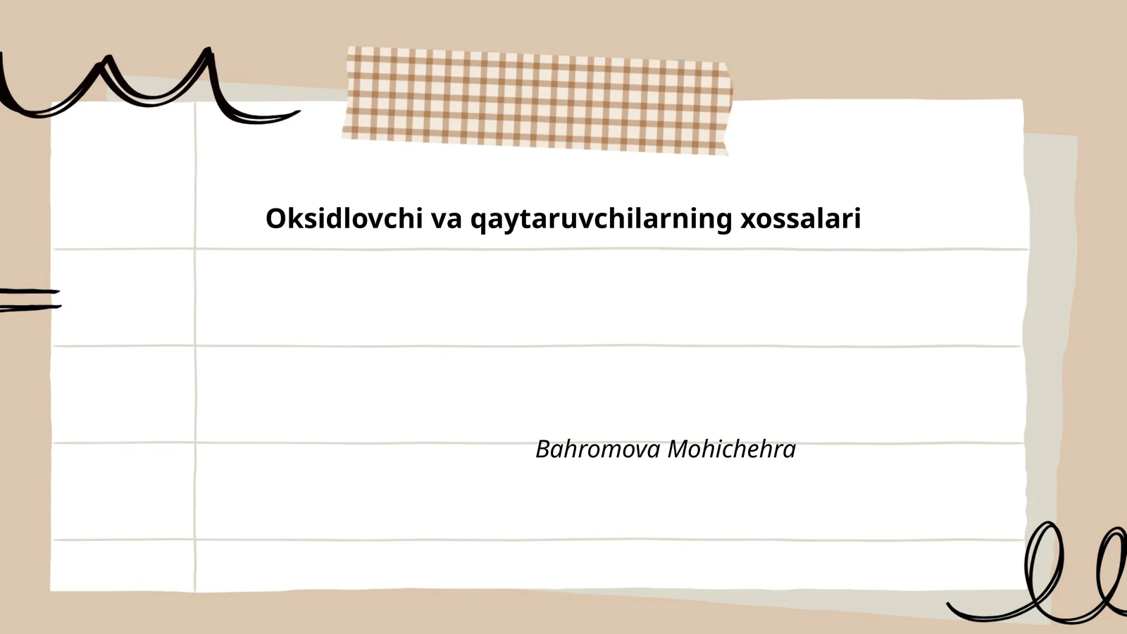 Oksidlovchi va qaytaruvchilarning xossalari