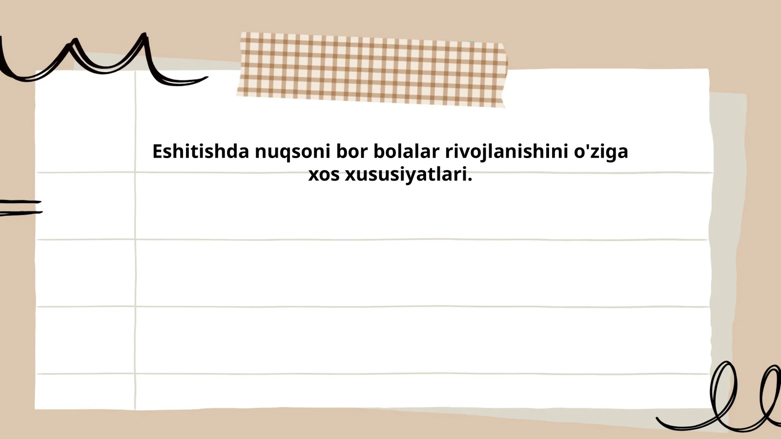 Eshitishda nuqsoni bor bolalar rivojlanishi
