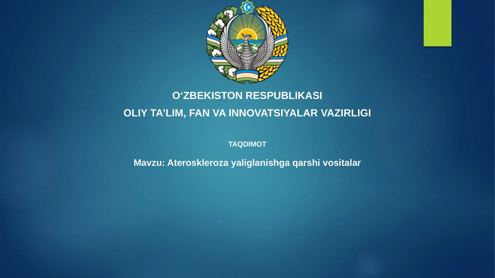Ateroskleroz yalig'lanishga qarshi vositalar