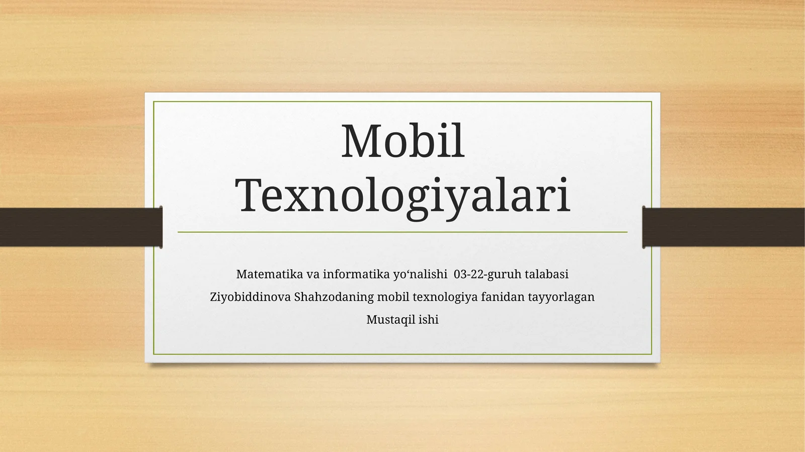 Mobil Texnologiyalari