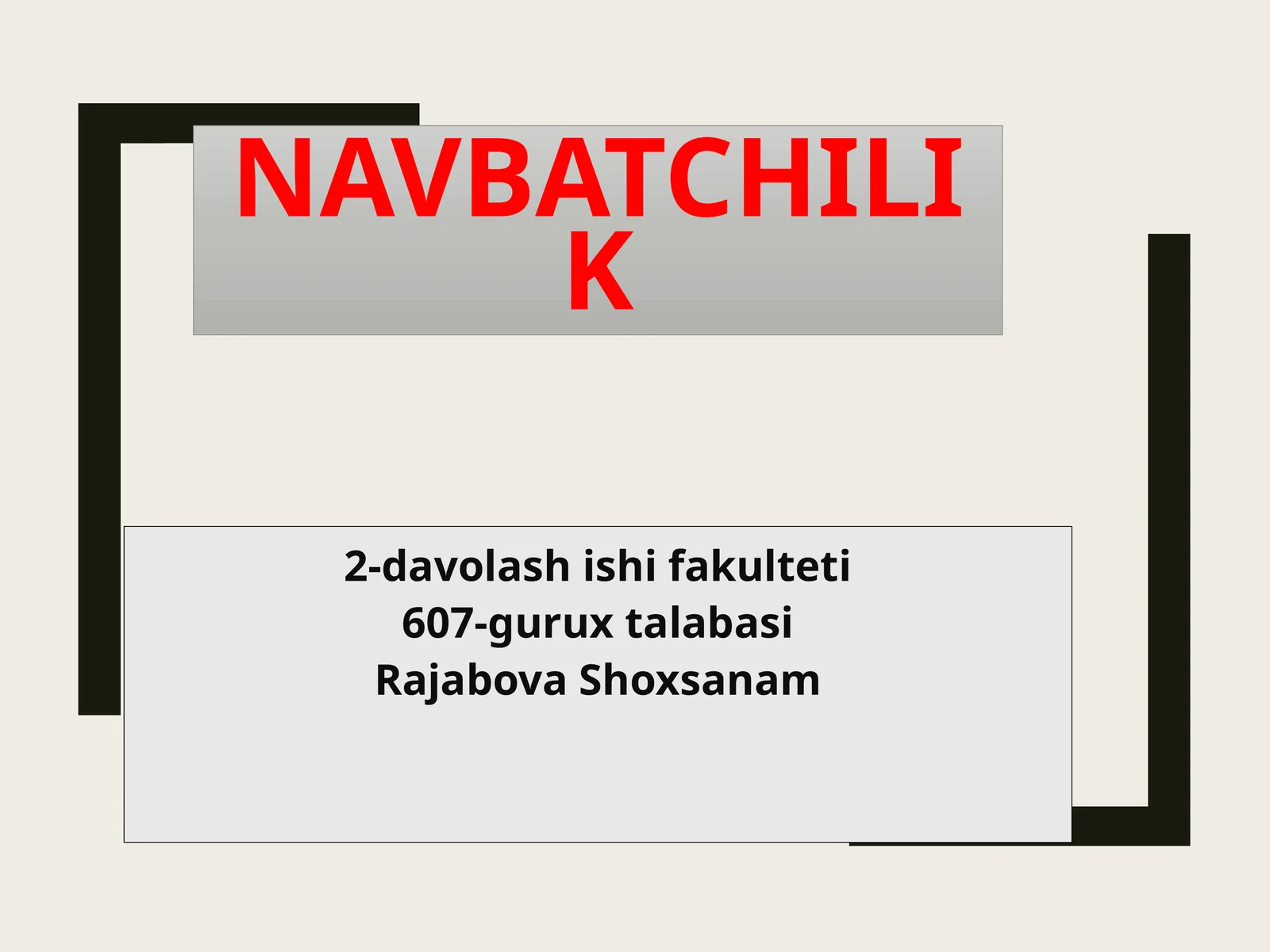 Navbatchilik