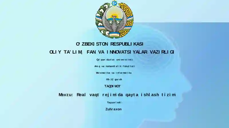 Real vaqt rejimida qayta ishlash tizimi