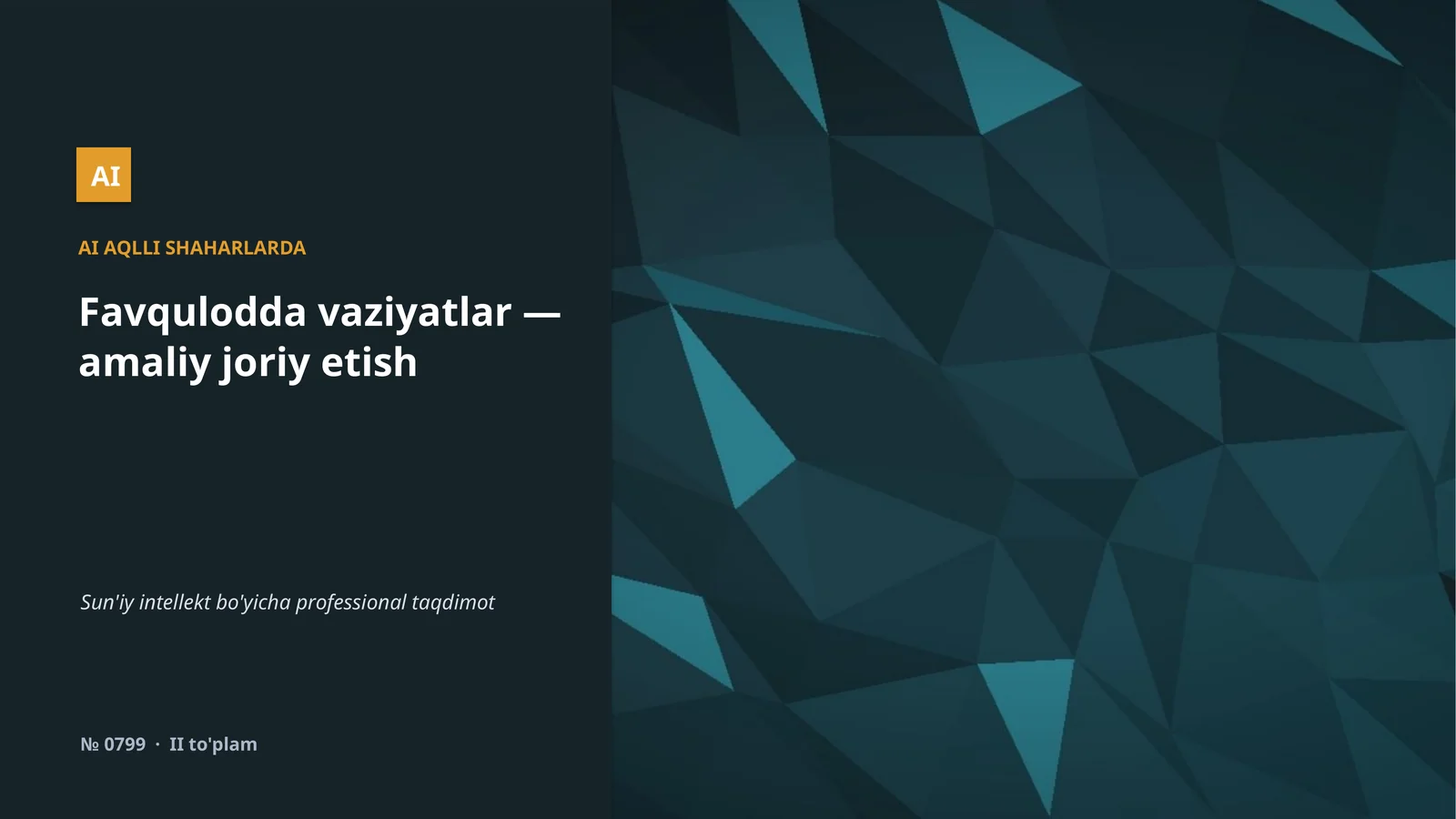 AI AQLLI SHAHARLARDA