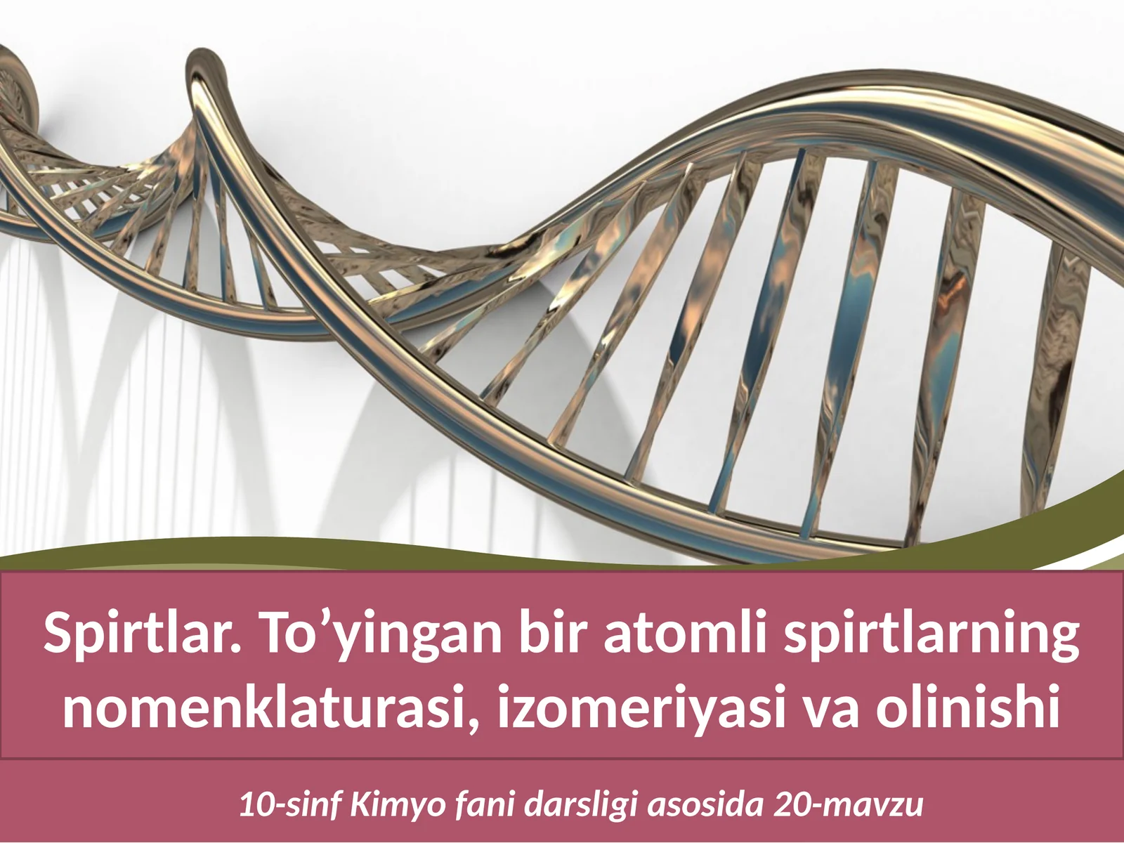 10-sinf Kimyo fanidarsligi asosida 20-mavzu