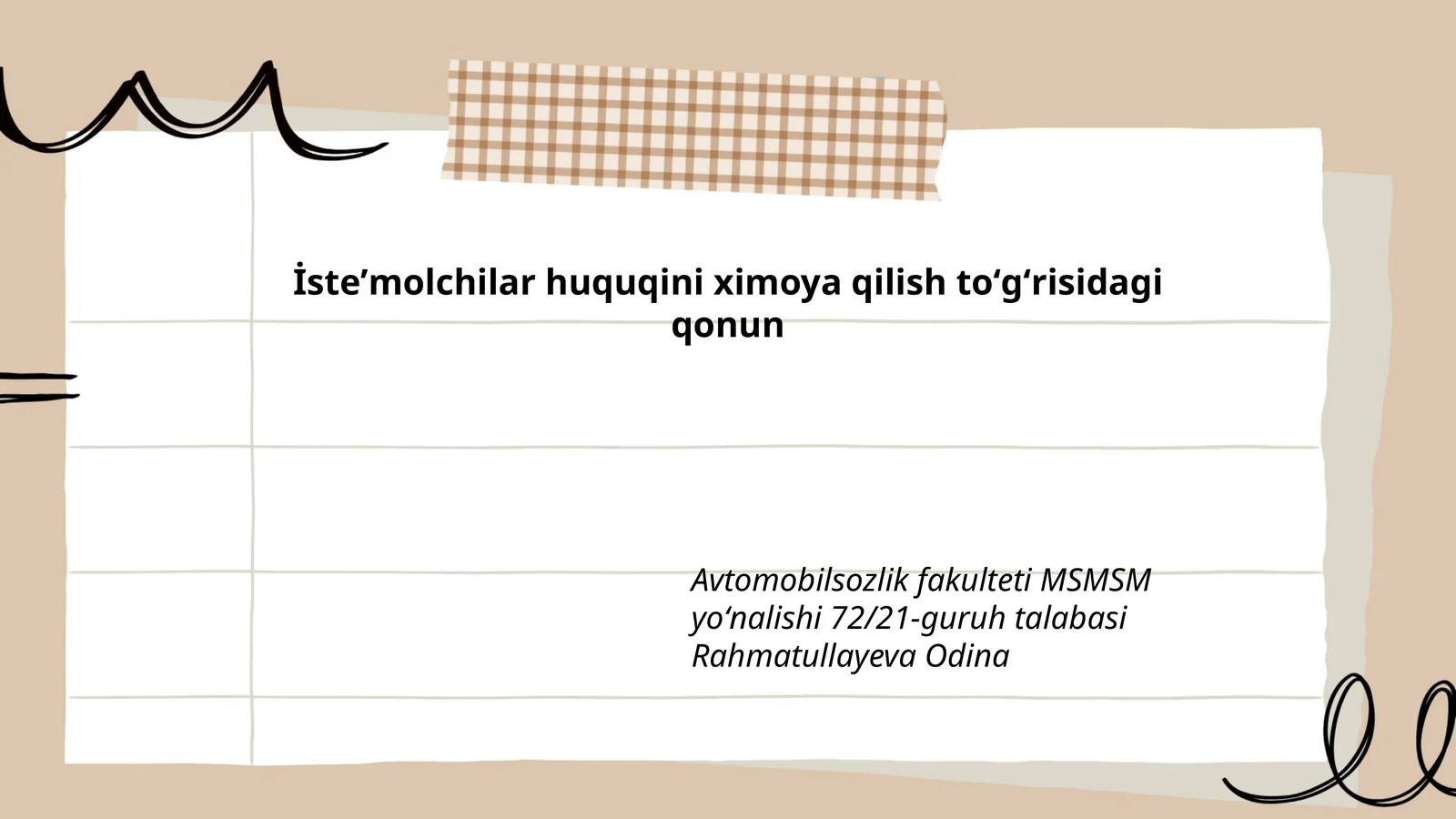 İsteʼmolchilar huquqini ximoya qilish toʻgʻrisidagi qonun
