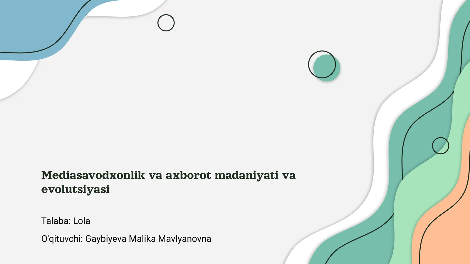 Mediasavodxonlik va axborot madaniyati va evolutsiyasi