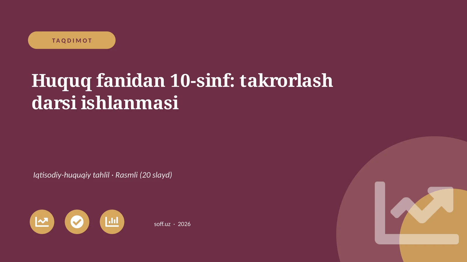 Huquq fanidan 10-sinf: takrorlash darsi ishlanmasi