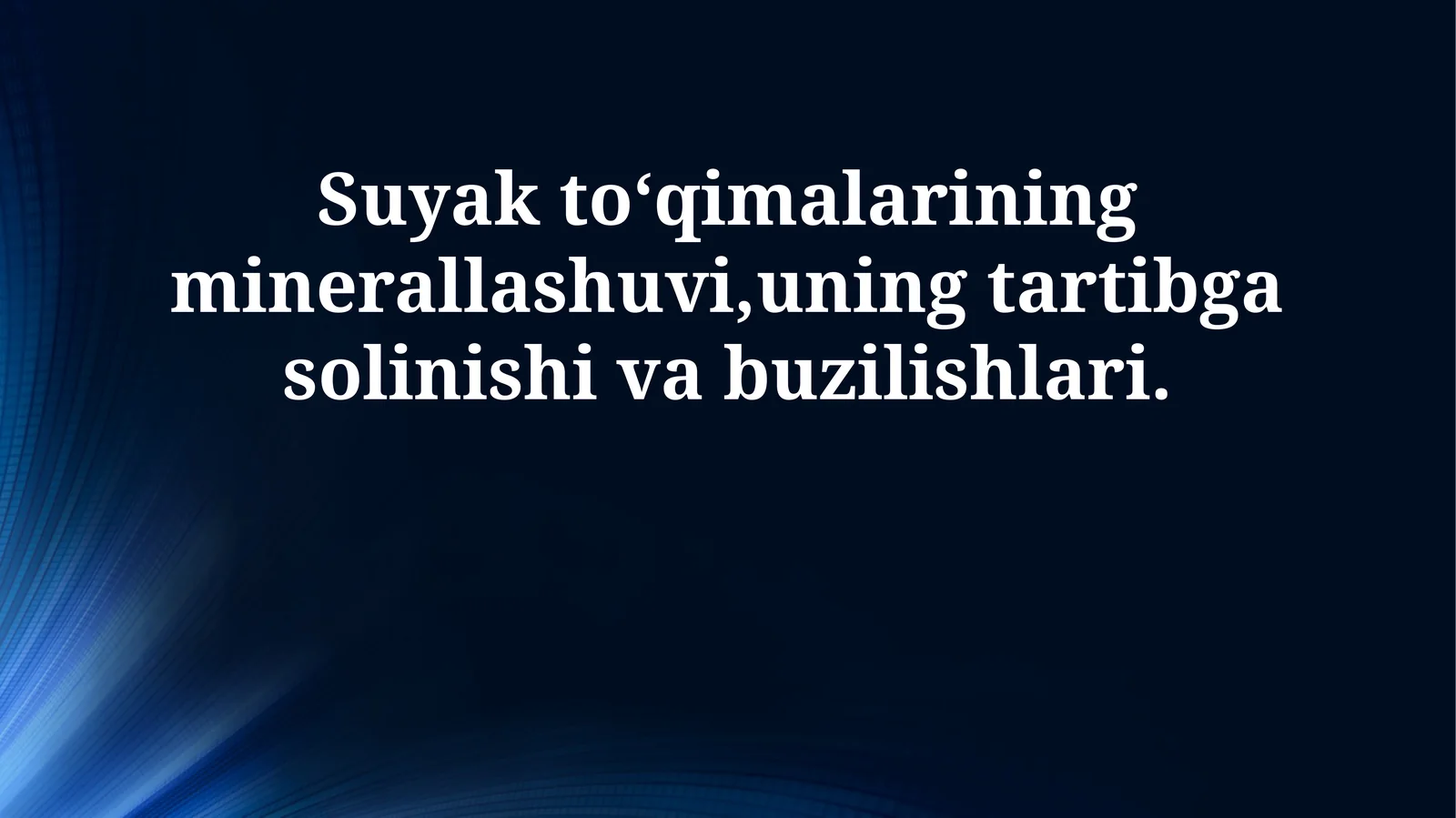 Suyak to‘qimalarining minerallashuvi,uning tartibga solinishi va buzilishlari