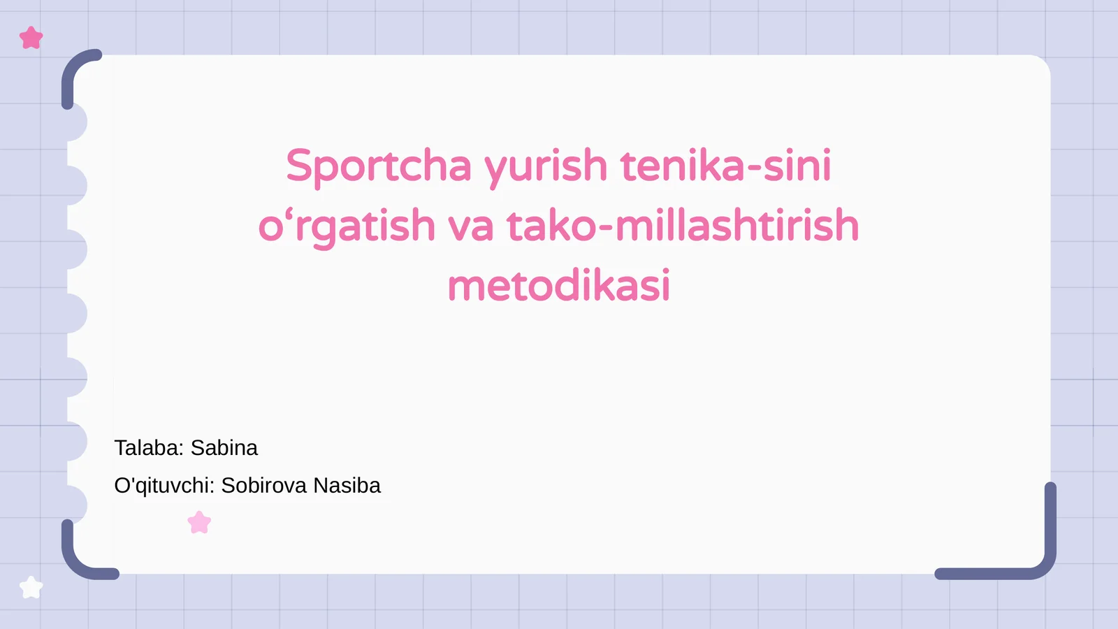 Sportcha yurish tenika-sini o‘rgatish va tako-millashtirish metodikasi