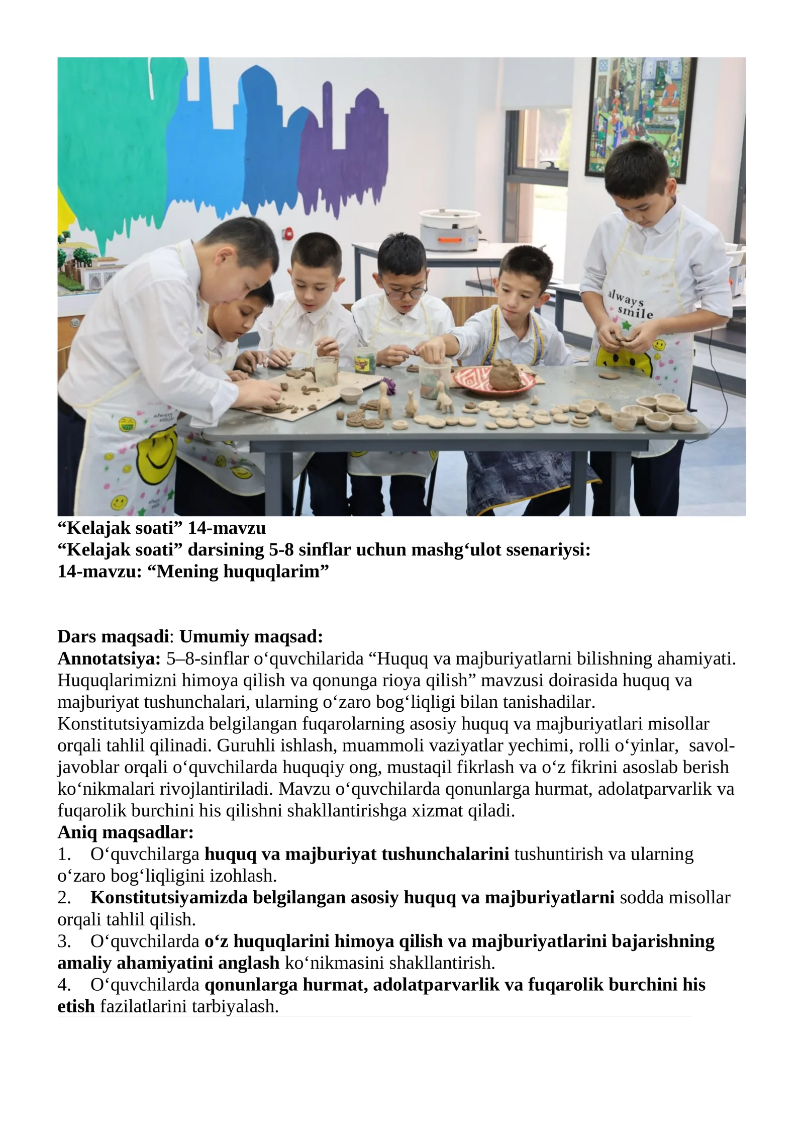 “Kelajak soati” 14-mavzu