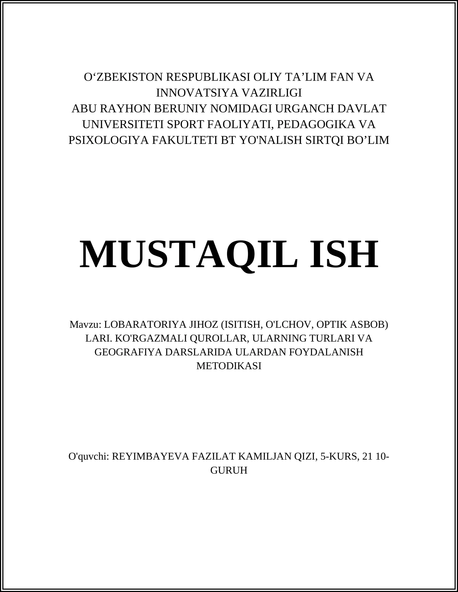 Laboratoriya Jihozlar Geografiya Darslarida