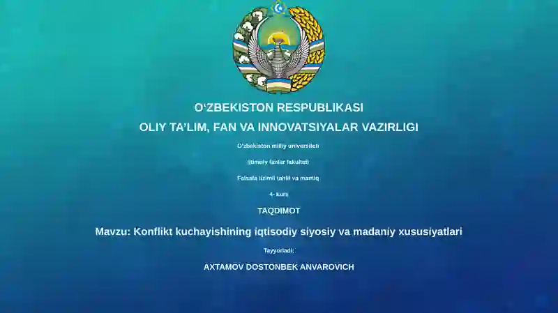 Konflikt kuchayishining iqtisodiy siyosiy va madaniy xususiyatlari