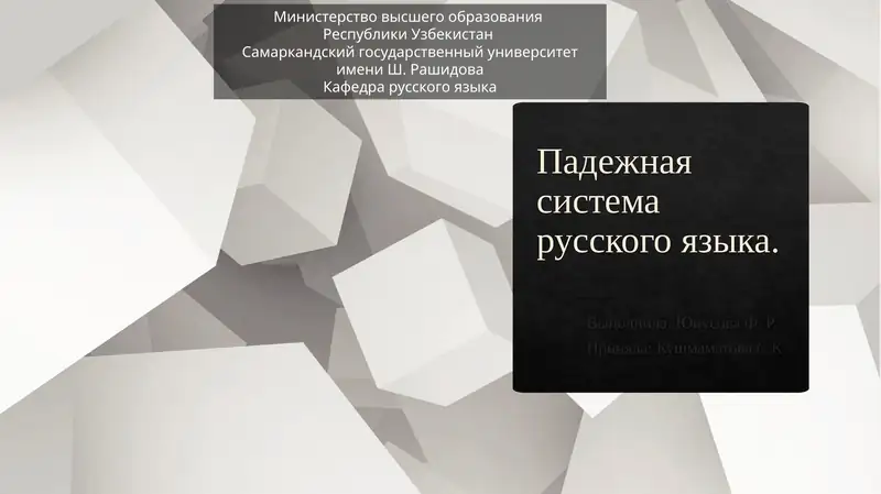 Падежная система русского языка