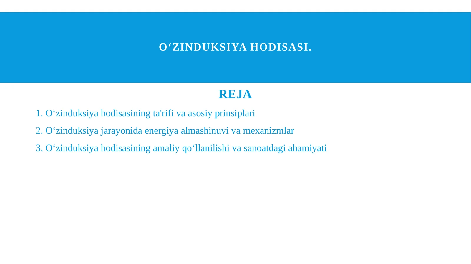 O‘zinduksiya hodisasi