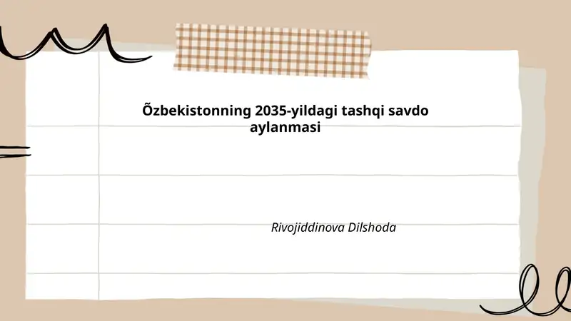 Õzbekistonning 2035-yildagi tashqi savdo aylanmasi