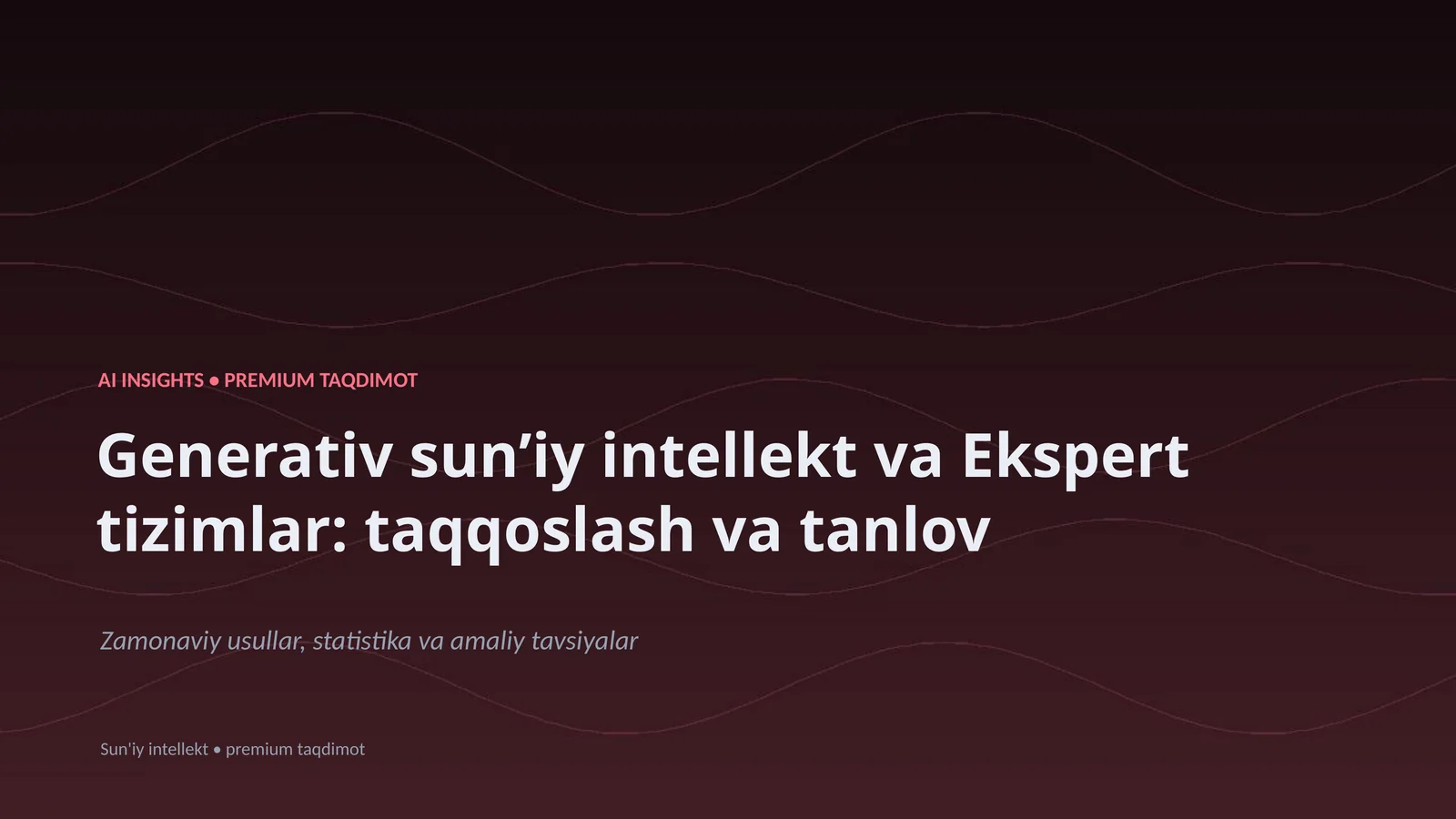 Generativ sunʼiy intellekt va Ekspert tizimlar