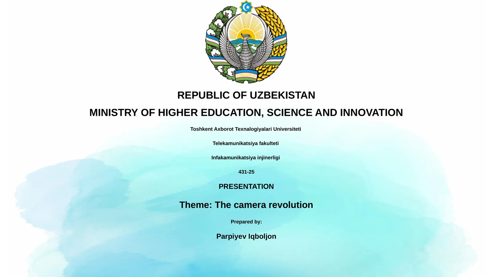 Presentation "The camera revolution"