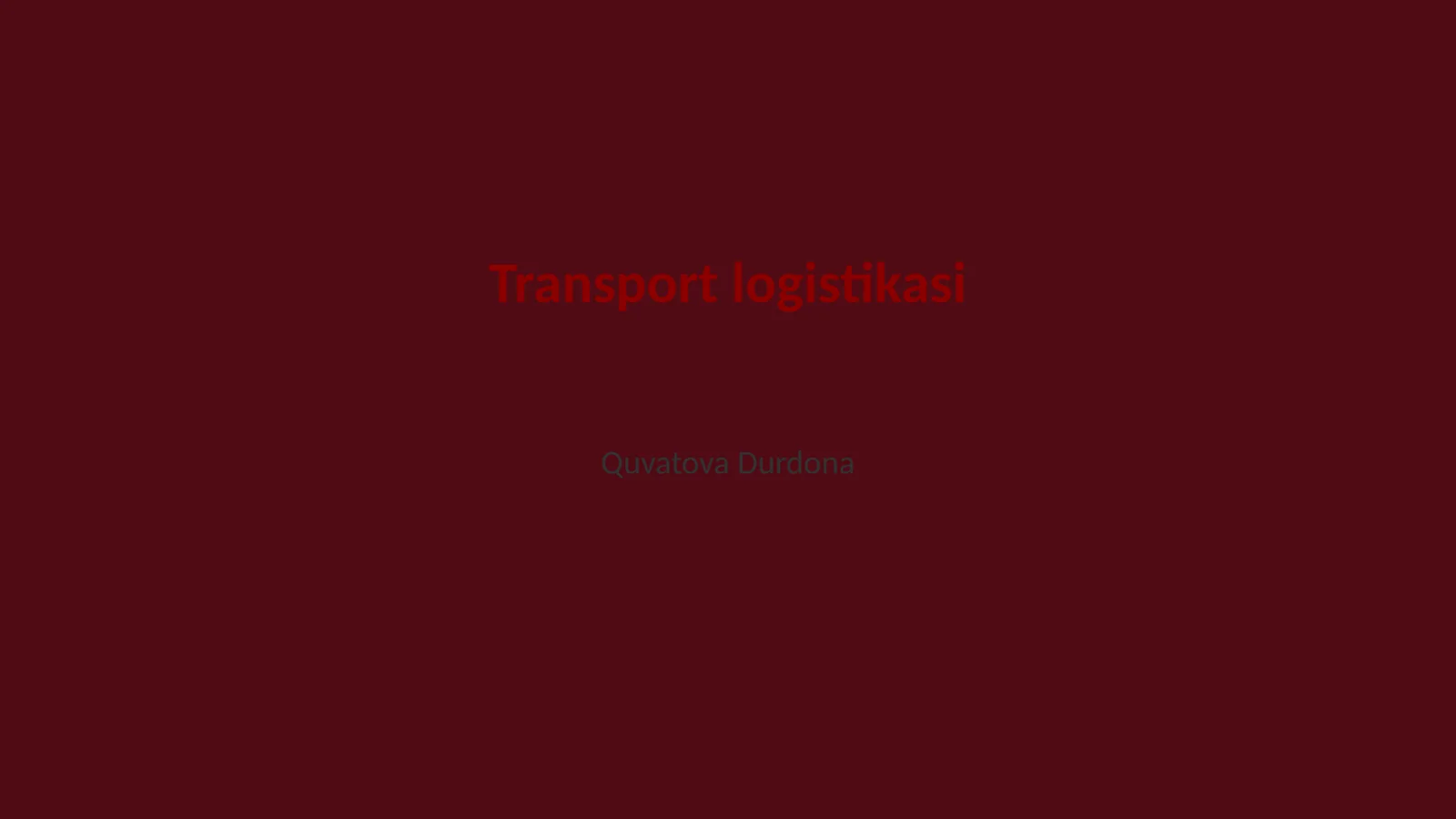 Transport logistikasi
