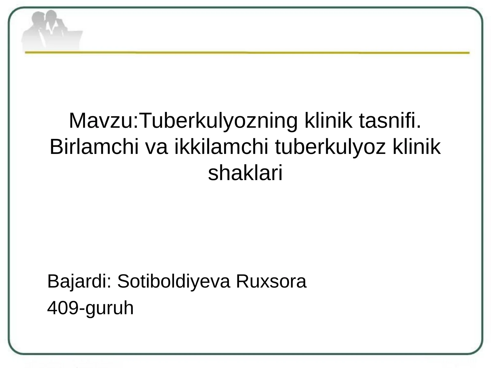 Tuberkulyozning kliniktasni fi