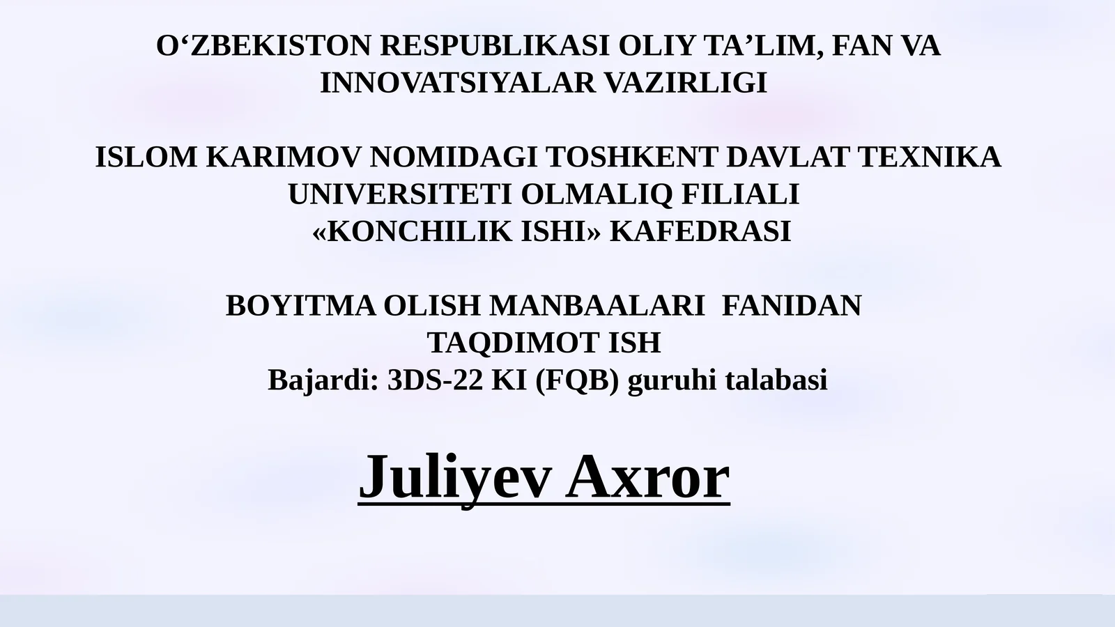 Mineralogik tekshirishlarning sanoatdagi ahamiyati