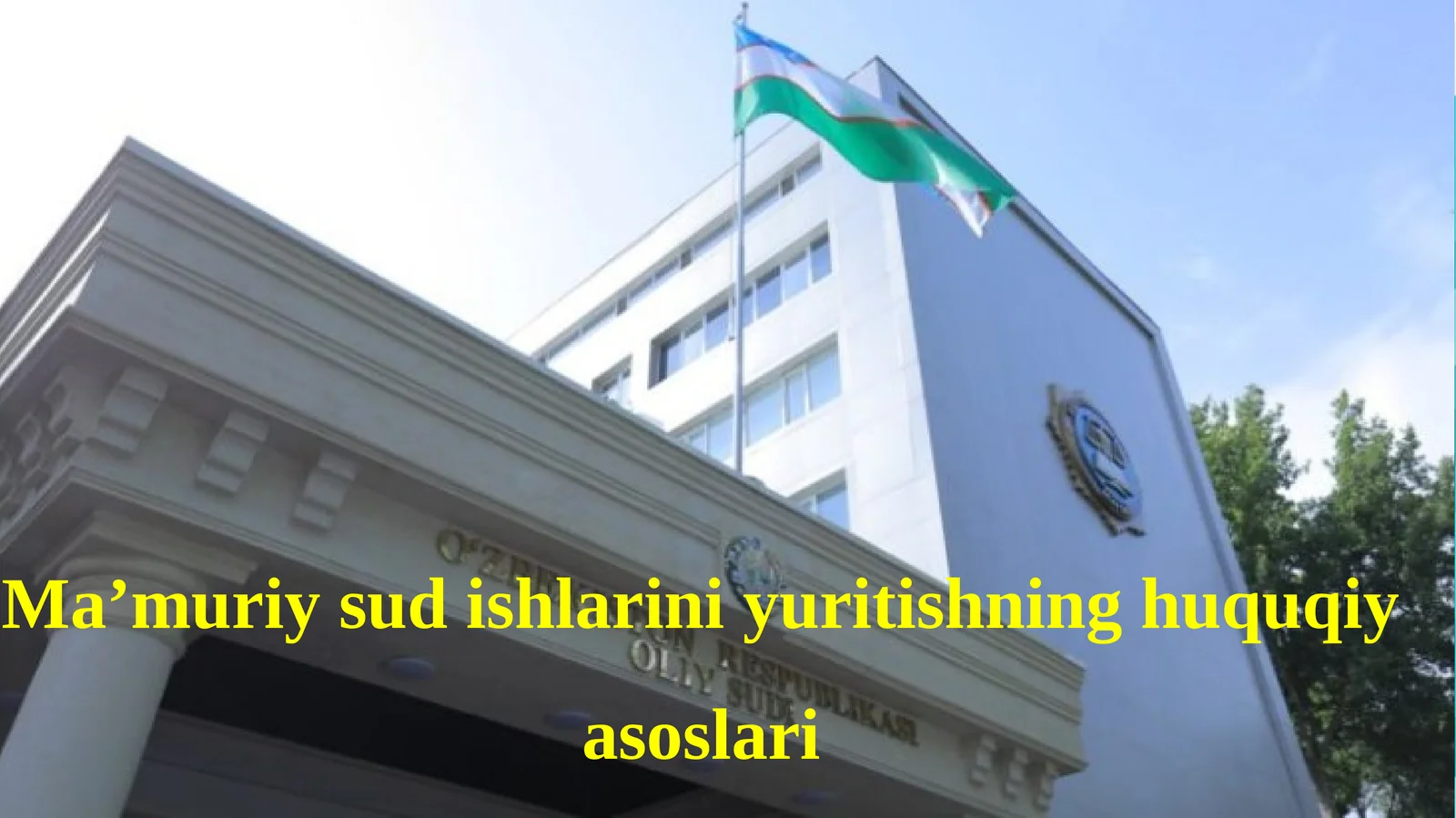 Ma'muriy sud ishlarini yuritishning huquqiy asoslari.