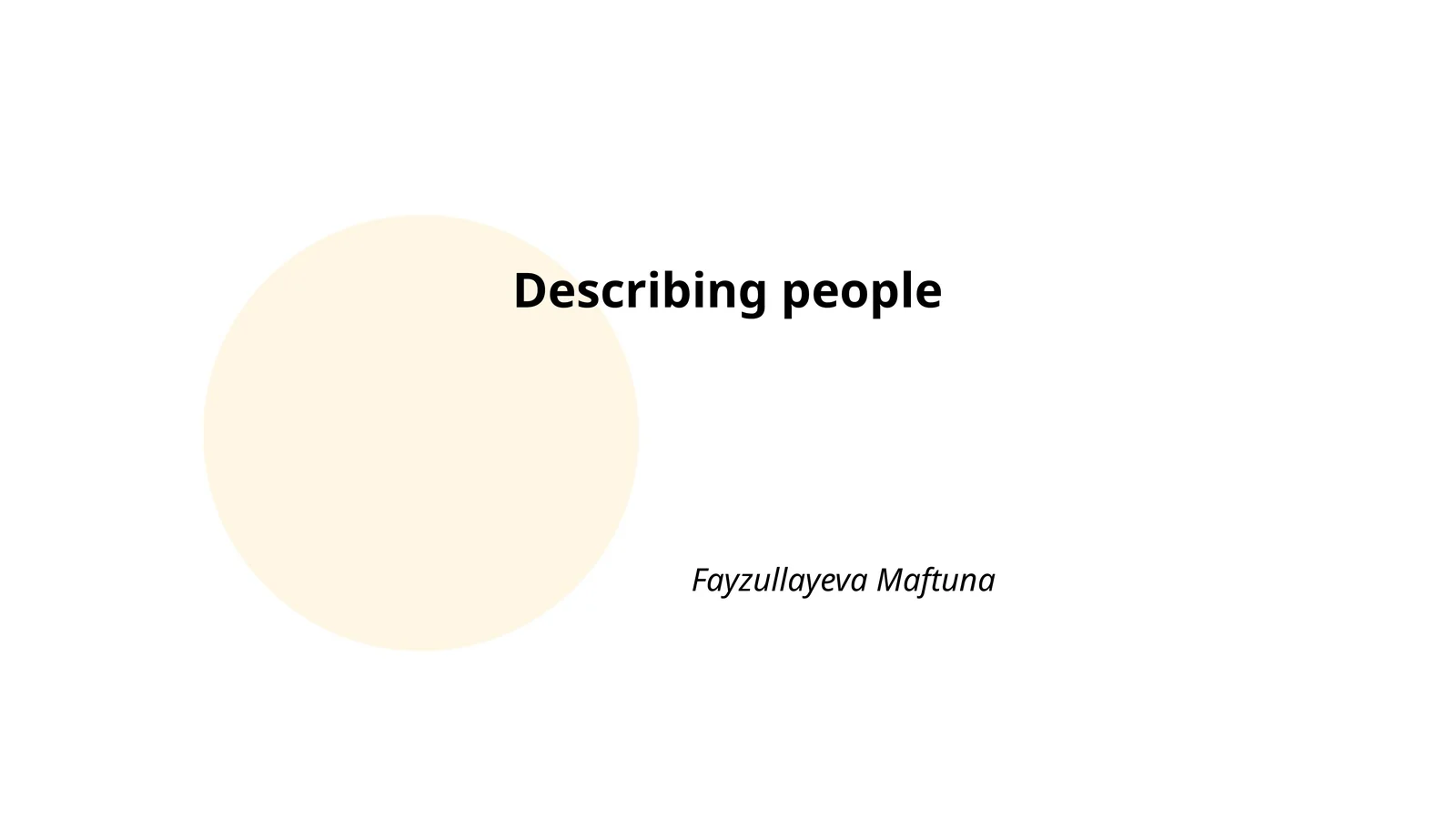 Describing people