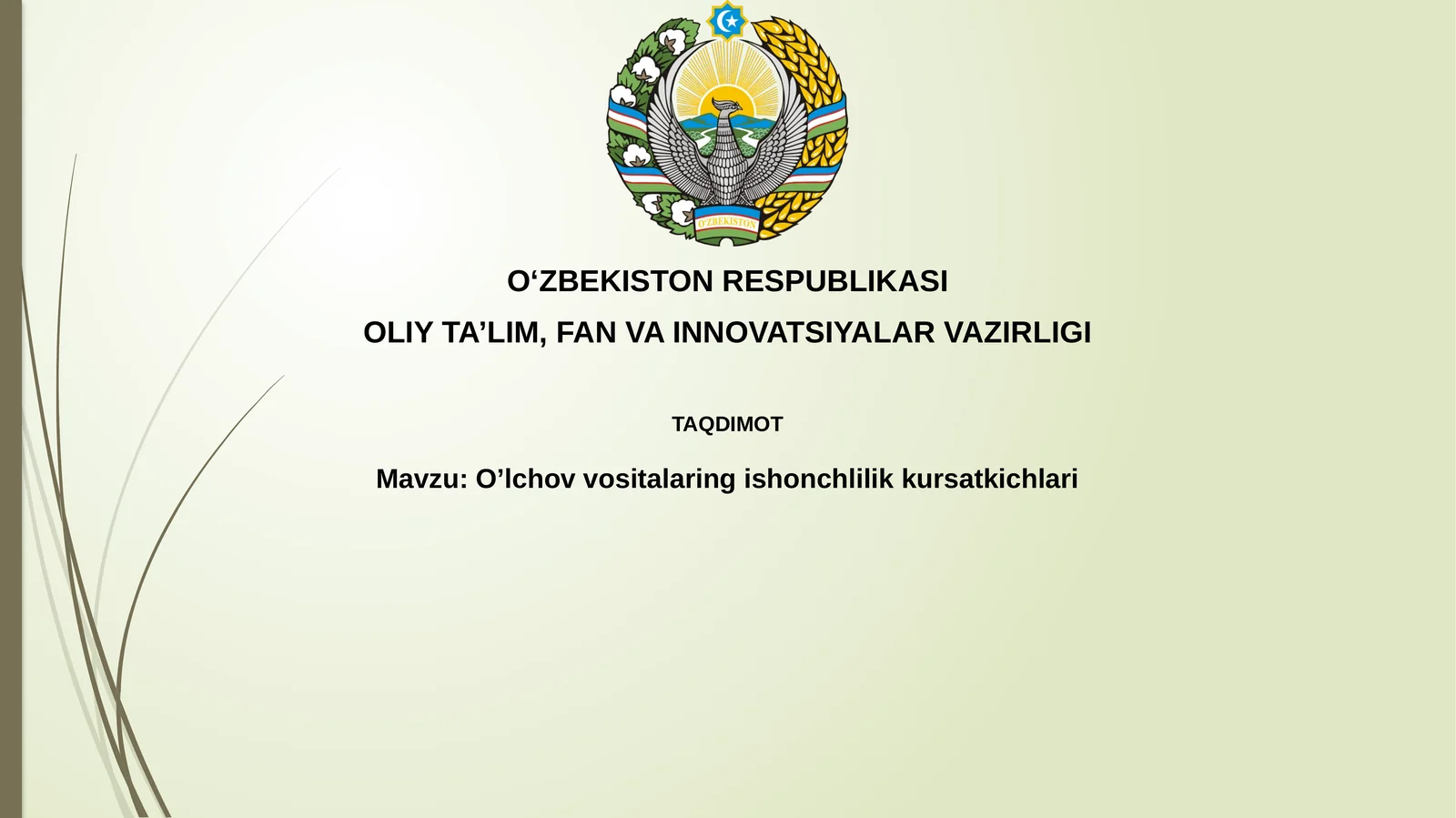 O’lchov vositalarining ishonchlilikkursatkichlari