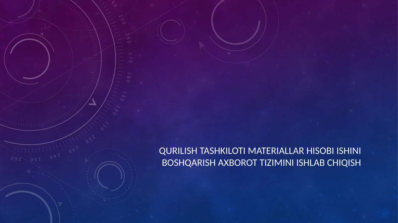 Qurilishtashkilotimateriallarhisobiishiniboshqarishaxborottiziminiishlabchiqish
