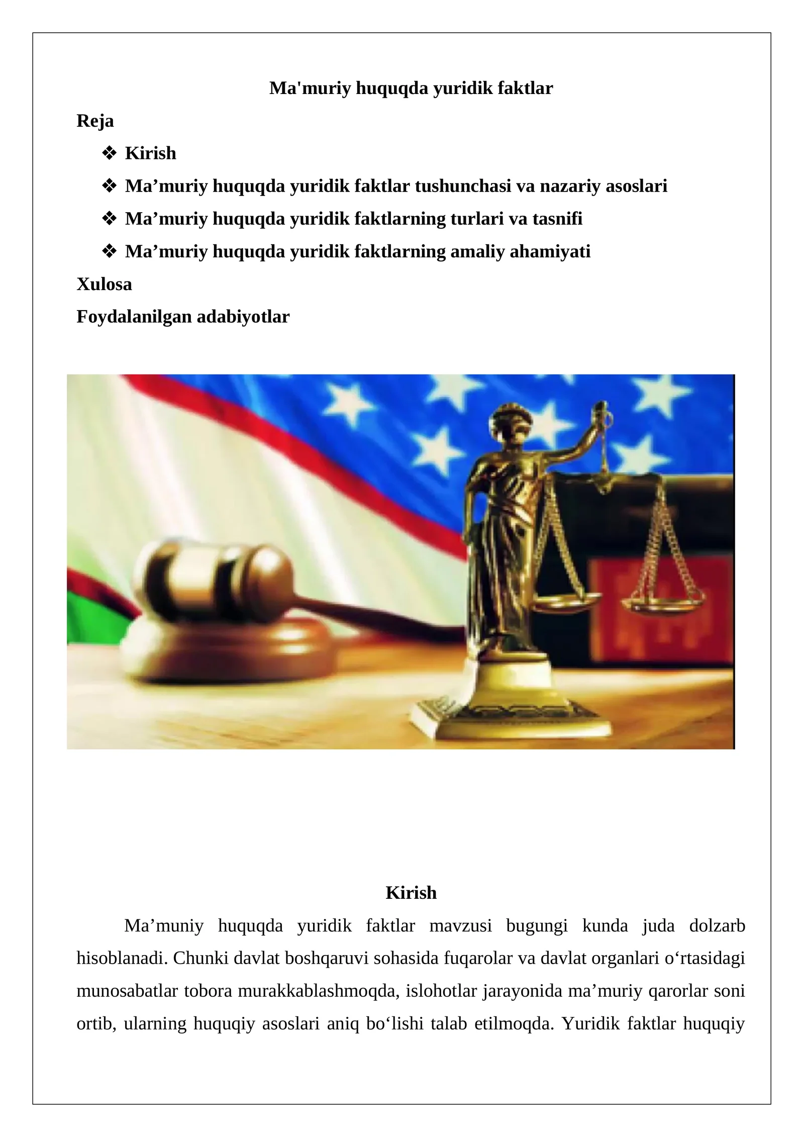 Ma'muriy huquqda yuridik faktlar