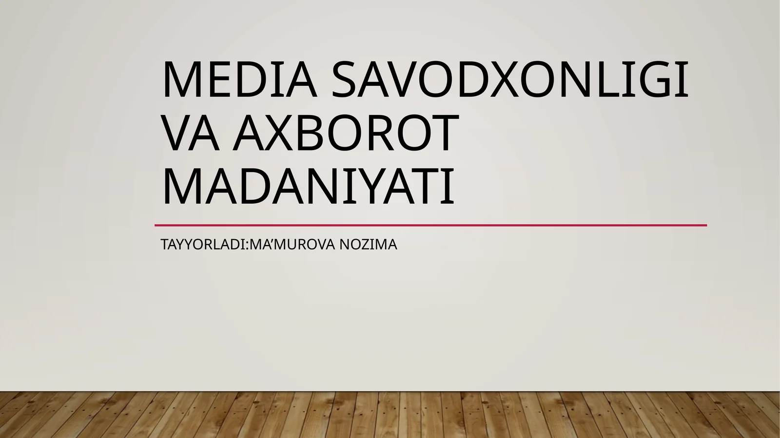 Media savodxonligi va axborot madaniyati