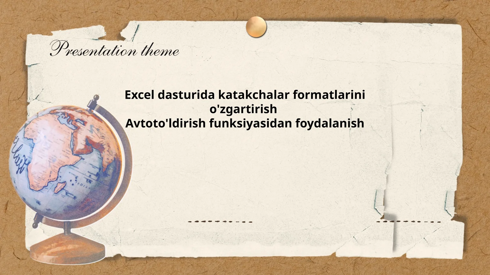 Excel dasturida katakchalar formatlarini o'zgartirish