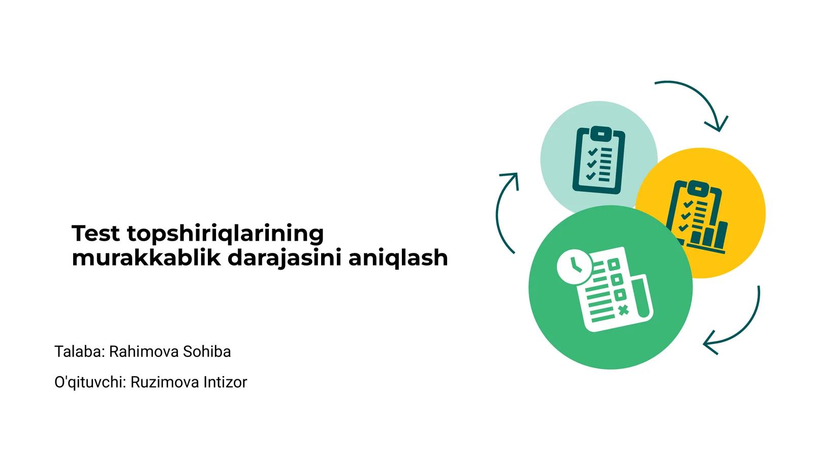 Test topshiriqlarining murakkablik darajasini aniqlash