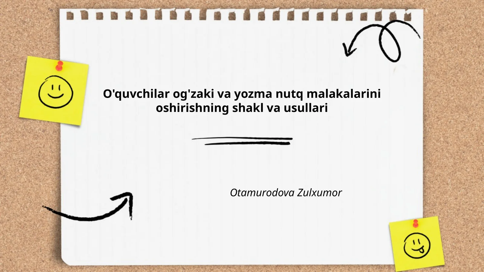 Og'zaki va yozma nutq malakalarini oshirishning shakl va usullari