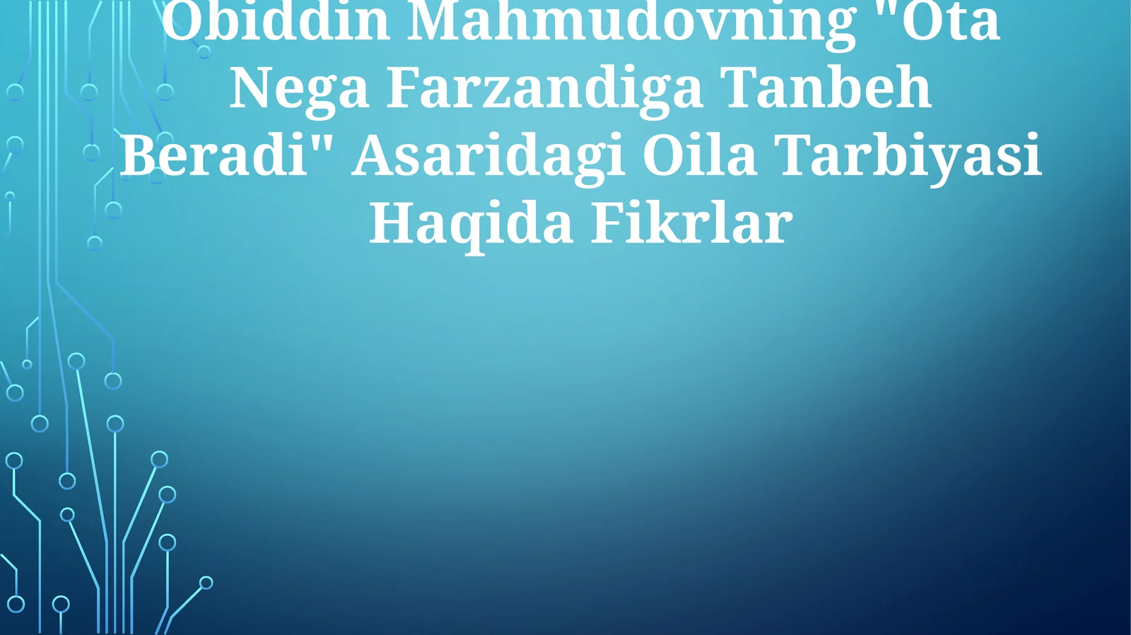 Ota Nega Farzandiga Tanbeh Beradi