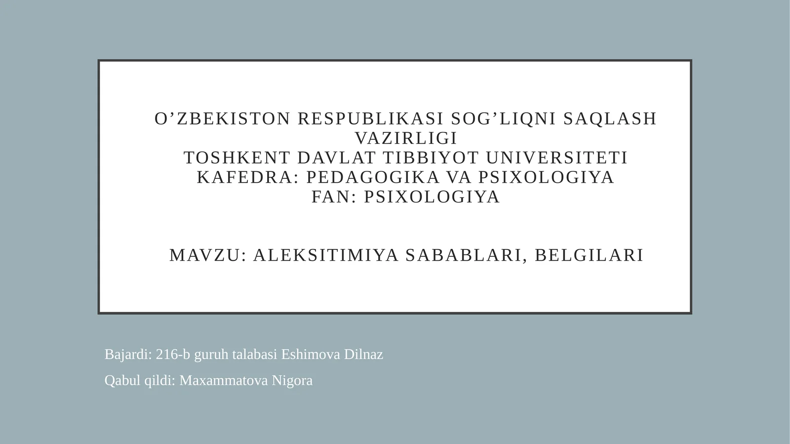 Aleksitimiy belgilari va sabablari