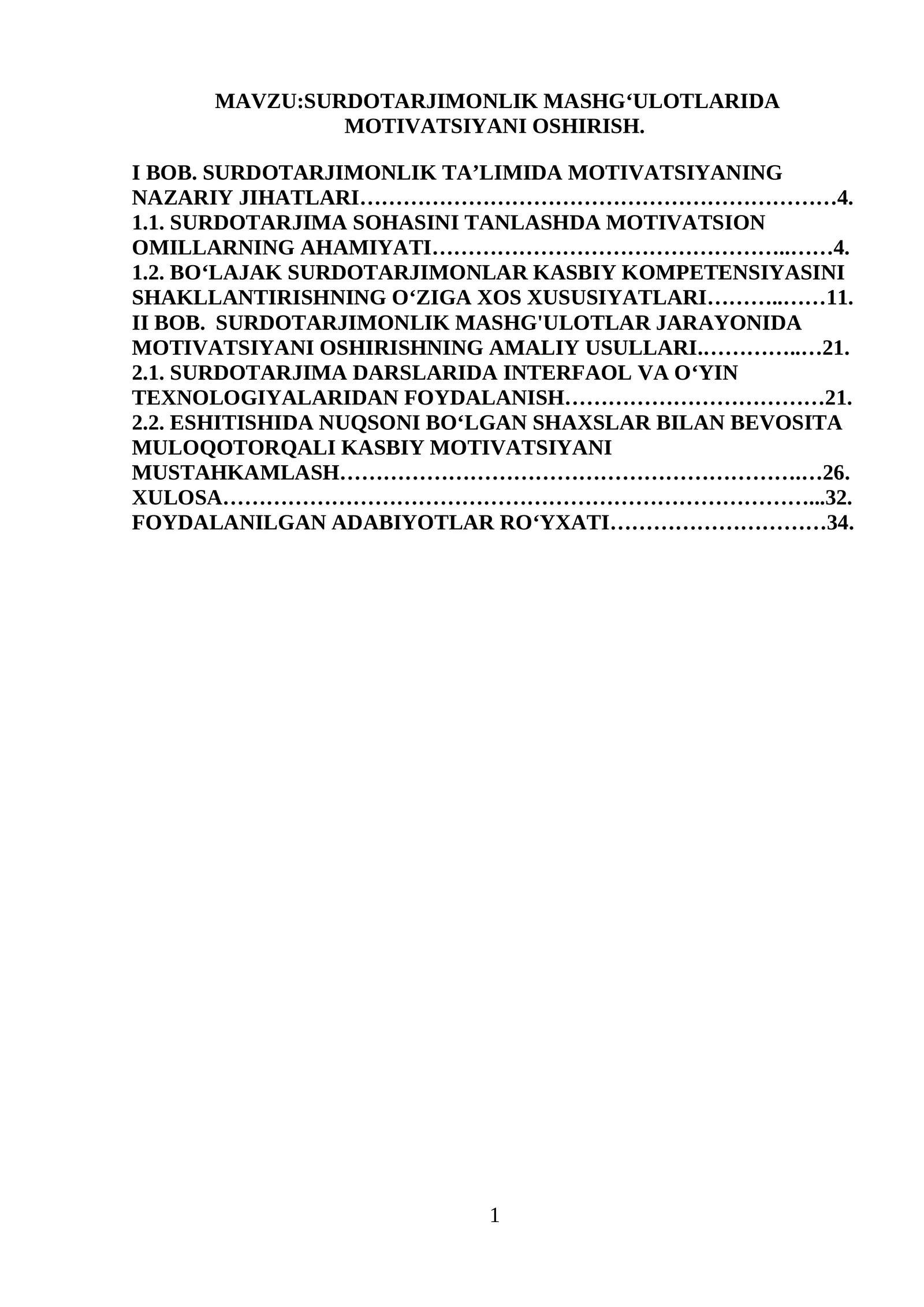 SURDOTARJIMONLIK MASHG‘ULOTLARIDA MOTIVATSIYANI OSHIRISH