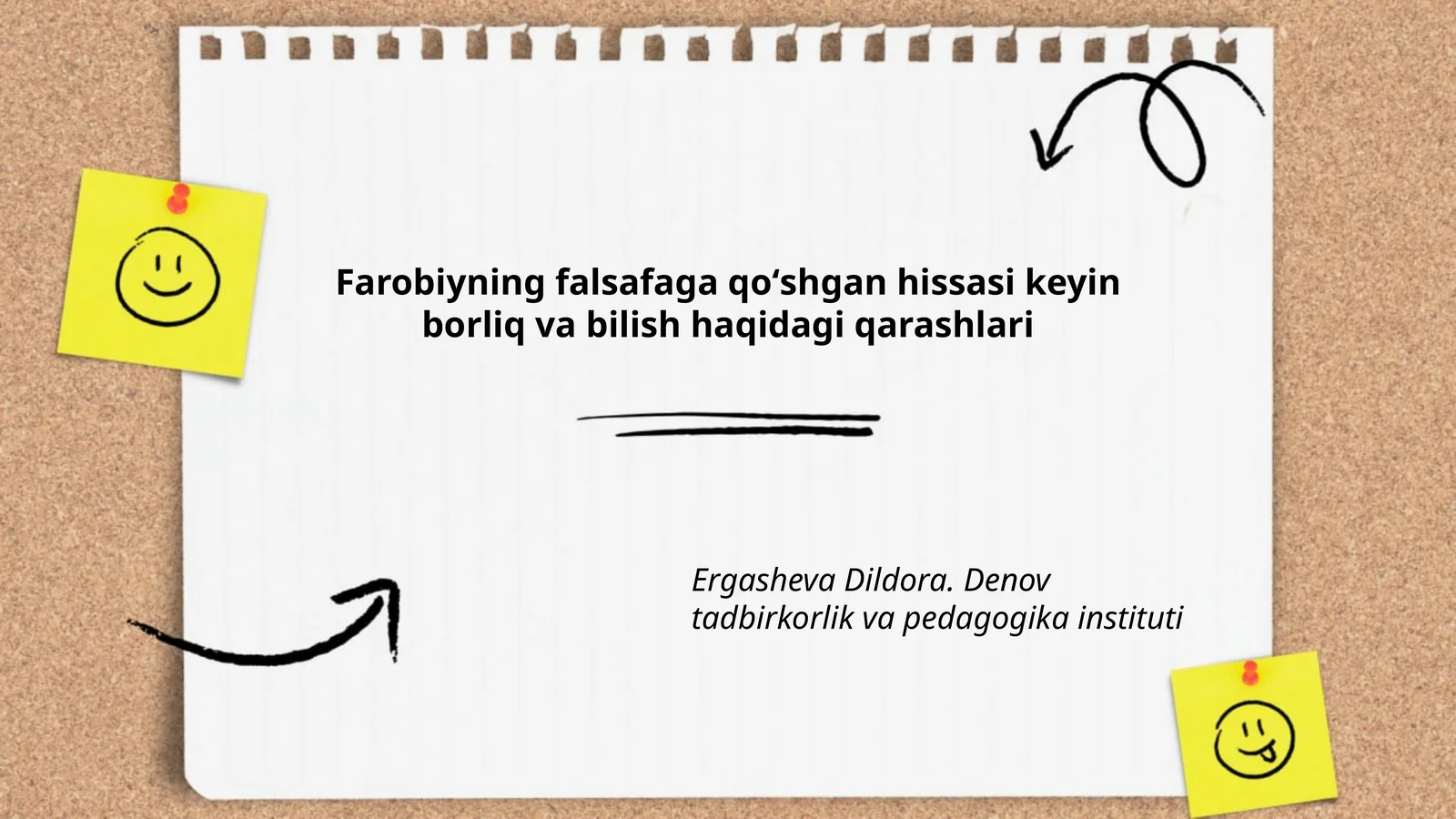 Farobiyning falsafaga qoʻshgan hissasi keyin borliq va bilish haqidagi qarashlari