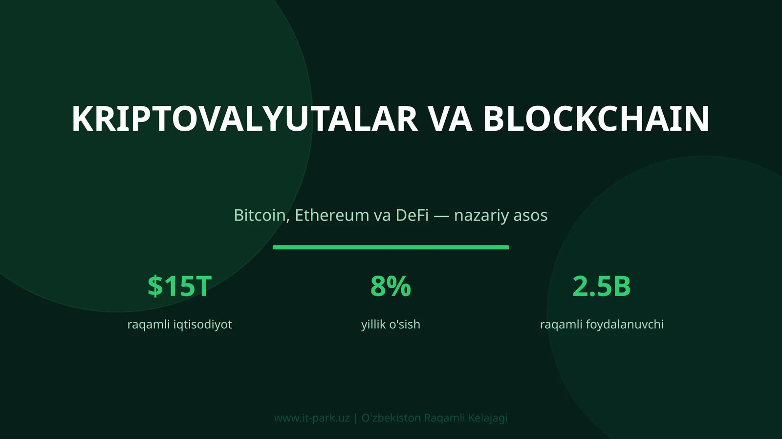 KRIPTOVALYUTALAR VA BLOCKCHAIN