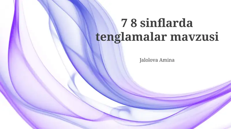 7 8 sinflarda tenglamalar mavzusi