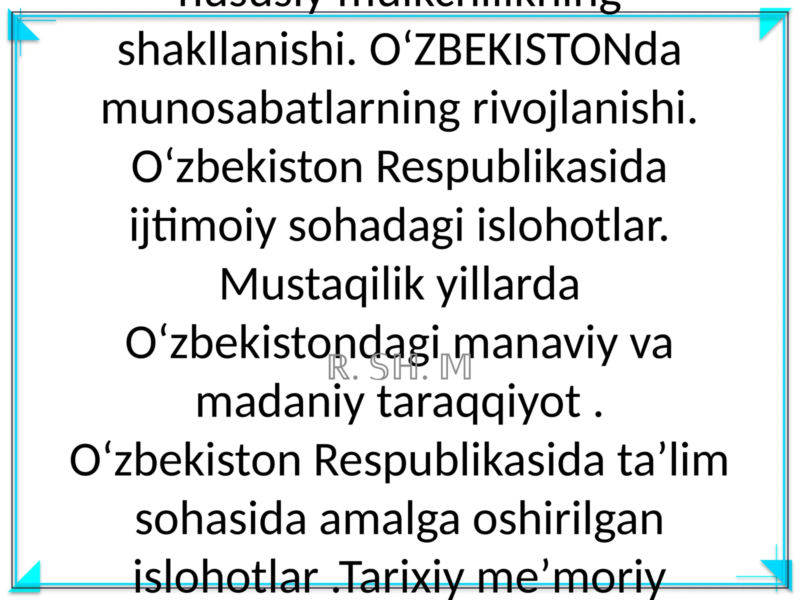 Mustaqilikka erishish arafasida OʻZBEKISTONdagi ijtimoiy siyosiy jarayonlar. Mustaqil OʻZBEKISTON respublikasining tashkil topishining tarixiy ahamiyati