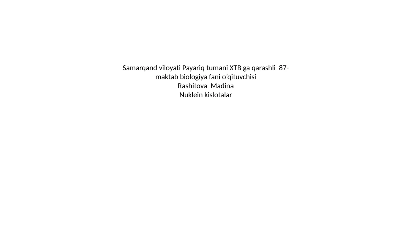 Nuklein kislotalar