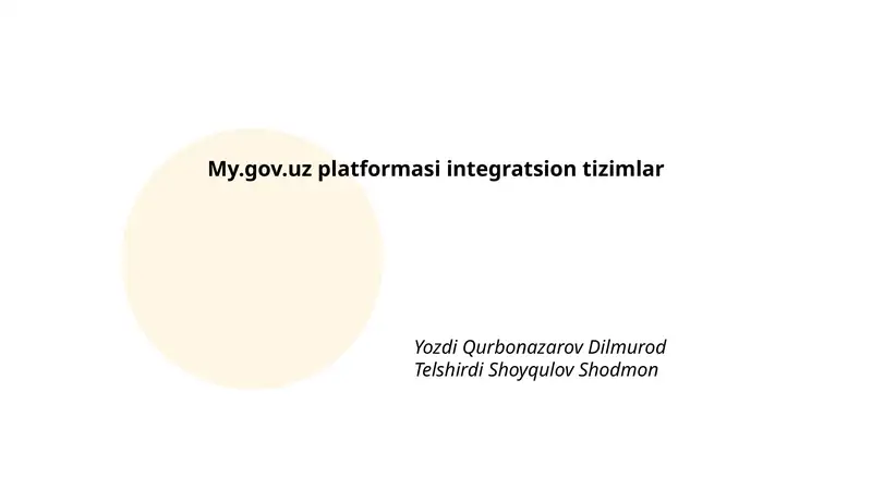 My.gov.uz platformasi integratsion tizimlar