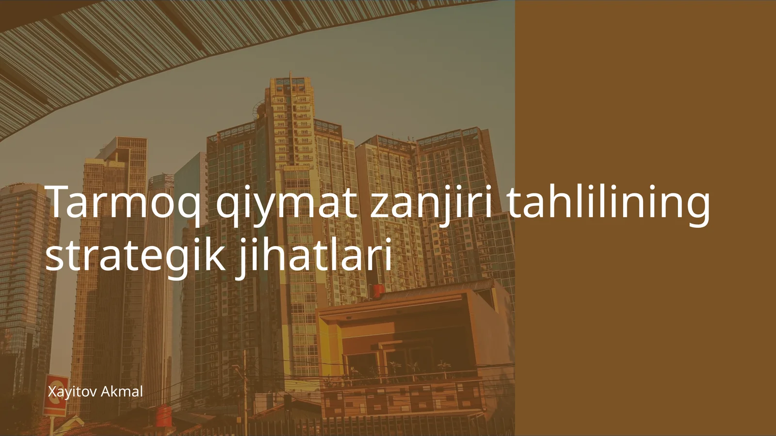 Tarmoq qiymat zanjiri tahlilining strategik jihatlari