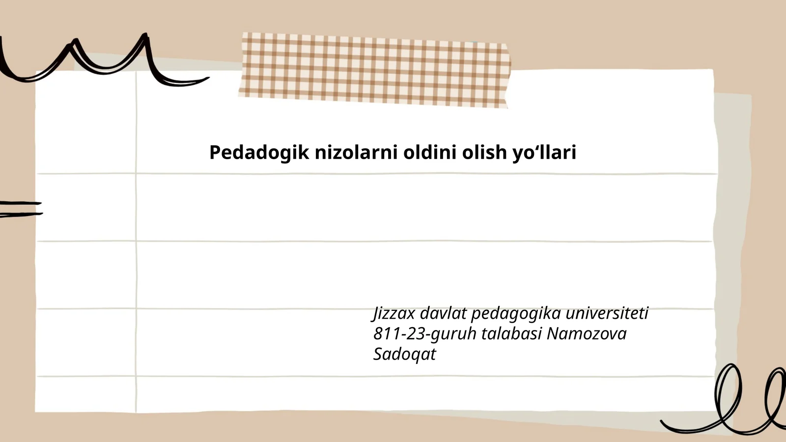 Pedadogik nizolarni oldini olish yoʻllari
