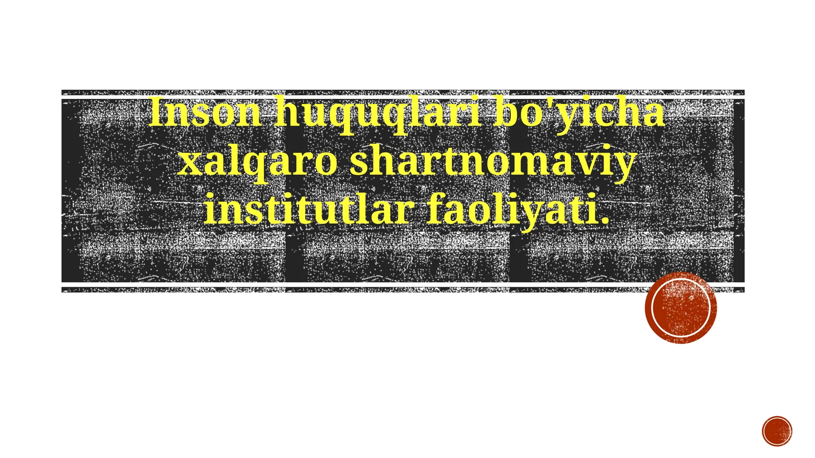 Inson huquqlari bo'yicha xalqaro shartnomaviy institutlar faoliyati