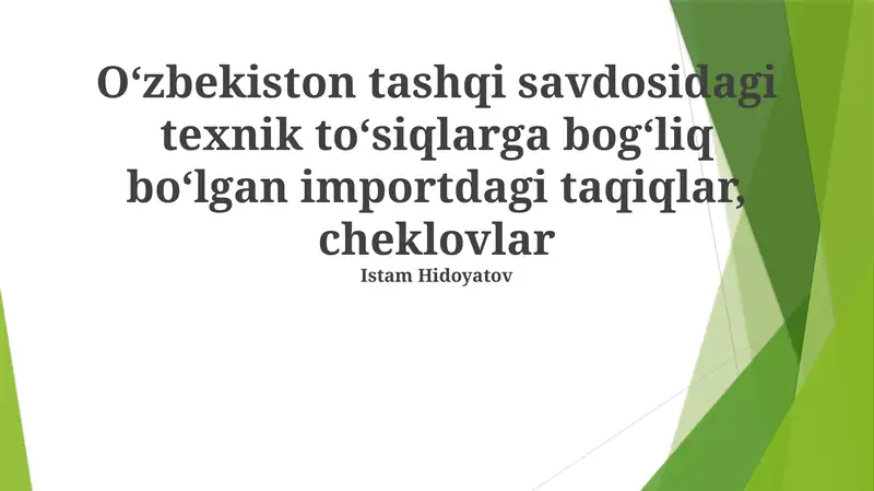 Import Taqiq va Cheklovlar