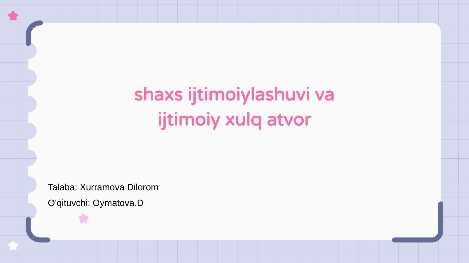 Shaxs ijtimoiylashuvi nima?